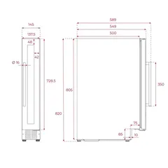 Teka Built-In Beverage Cooler, RVU 10008 (Up to 8 Bottles)