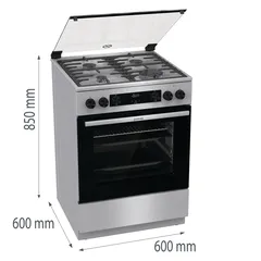 Gorenje Freestanding 4-Burner Gas Cooker W/Electric Oven, GK6C62XA (85 x 60 x 60 cm)