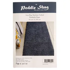Polyester Teddy Charcoal & Poodle Shaggy Rug (140 x 66 cm)