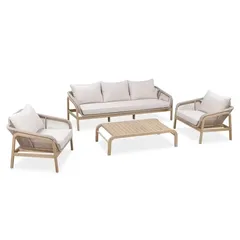 Cameo 5-Seater Acacia Wood & Rope Sofa Set