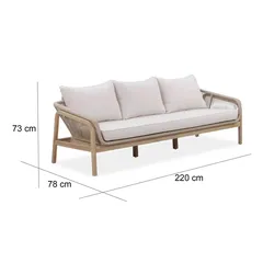 Cameo 5-Seater Acacia Wood & Rope Sofa Set