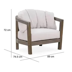 Antigua 4-Seater Acacia Wood Sofa Set