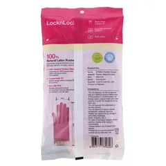 Lock & Lock Rubber Gloves (39 cm, Large, Pink)
