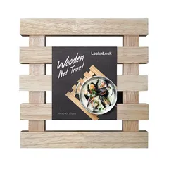 Lock & Lock Wooden Trivet (15 x 15 x 1 cm, Natural)