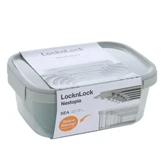 Lock & Lock Nestopia Plastic Food Container Set (5 Pc., Gray)