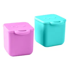 OmieLife OmieDip Silicone Containers (118 ml, 2 Pc., Pink & Teal)