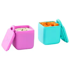 OmieLife OmieDip Silicone Containers (118 ml, 2 Pc., Pink & Teal)