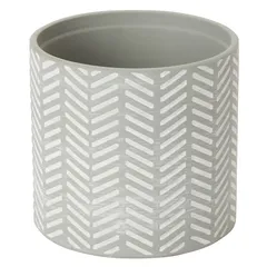 Herringbone Clay Plant Pot (13.7 x 13 cm, Griffin)