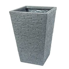 Verve Sinni Plastic Square Planter (30 x 30 x 45 cm, Gray)