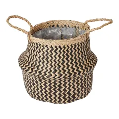 Herringbone Seagrass Plant Pot (25 x 26 cm, Multicolor)