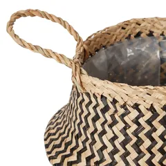 Herringbone Seagrass Plant Pot (25 x 26 cm, Multicolor)
