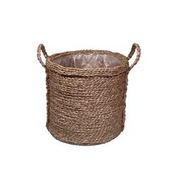 Witoto Seagrass Circular Plant Pot (33 x 30 cm, Natural)