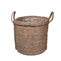 Witoto Seagrass Circular Plant Pot (39 x 34 cm, Natural)