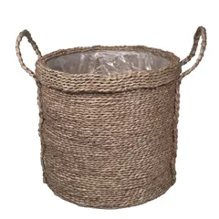 Witoto Seagrass Circular Plant Pot (41 x 37 cm, Natural)