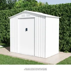 Galvanized Metal Shed (213 x 127 x 195 cm, White)