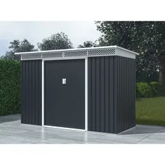 Bella B Galvanized Metal Shed (279 x 142 x 184 cm)