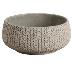 Verve Kulun Knitted Effect Fiberclay Plant Pot (37 x 16 cm, Beige)