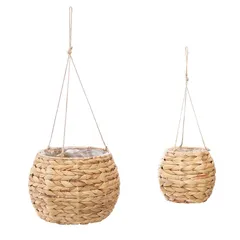 Atmosphera Set of 2 Hyacinth Hanging Pots