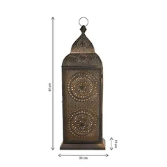 Hilalful Handmade Chakra Lantern (33 x 33 x 87.5 cm, Black Powder)