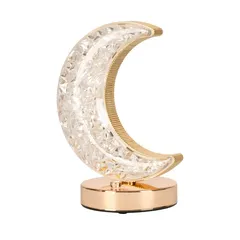 Hilalful Crystal Crescent Table Lamp (14 x 19 x 10 cm)