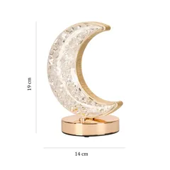 Hilalful Crystal Crescent Table Lamp (14 x 19 x 10 cm)