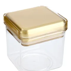 Orchid Square Acrylic Canister (11 x 11 x 11.5 cm, Gold)