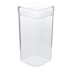 Orchid Square Acrylic Canister (11 x 11 x 23 cm, Clear)