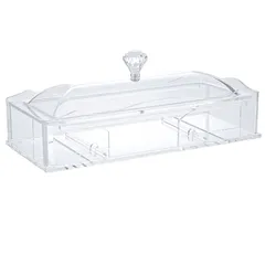 علبة أدوات مائدة أكريليك أوركيد (شفافة، 26.1 × 12.3 × 6.8 سم)