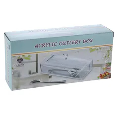 علبة أدوات مائدة أكريليك أوركيد (شفافة، 26.1 × 12.3 × 6.8 سم)
