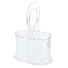 Orchid Acrylic Cutlery Holder (17.5 x 11.8 x 25.6 cm, Gold)