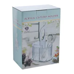 Orchid Acrylic Cutlery Holder (17.5 x 11.8 x 25.6 cm, Clear)