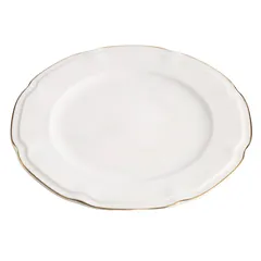 Orchid Earl Embossed New Bone China Dinner Plate (26.5 x 1.5 cm, White)
