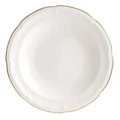 Orchid Earl Embossed New Bone China Soup Plate (22 x 2 cm, White)