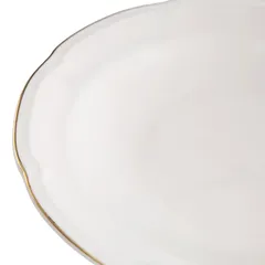 طبق شوربة منقوش خزف أوركيد إرل نيو بون (أبيض، 22 × 2 سم)