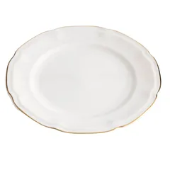 طبق حلويات منقوش خزف أوركيد إرل نيو بون (أبيض، 19.5 × 1.5 سم)