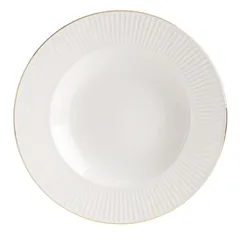 Orchid Royal Embossed New Bone China Soup Plate (22 x 2 cm, White)