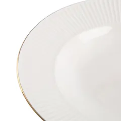 طبق شوربة منقوش خزف أوركيد رويال نيو بون (أبيض، 22 × 2 سم )