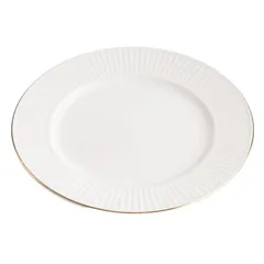 طبق حلويات منقوش خزف أوركيد رويال نيو بون (أبيض، 19.5 × 1.5 سم)
