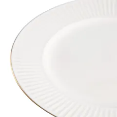 Orchid Royal Embossed New Bone China Dessert Plate (19.5 x 1.5 cm, White)