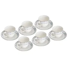 Orchid Flora New Bone China Cup & Saucer Set (12 Pc.)