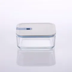 Neoflam Perfect Seal Square Glass Storage Container (1100 ml, Clear)