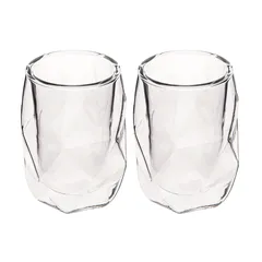 Neoflam Double Wall Borosilicate Glass Coffee Cup Set (2 Pc., 90 ml)