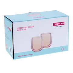 Neoflam Double Wall Borosilicate Glass Cup Set (2 Pc., 80 ml)