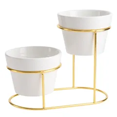Orchid Bowl Set W/Gold Stand (2 Pc., 29.8 x 12 x 16.5 cm)
