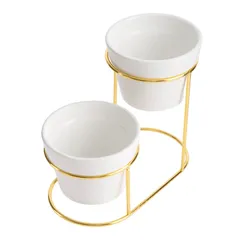 Orchid Bowl Set W/Gold Stand (2 Pc., 29.8 x 12 x 16.5 cm)