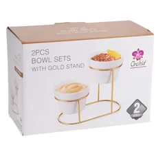 Orchid Bowl Set W/Gold Stand (2 Pc., 29.8 x 12 x 16.5 cm)