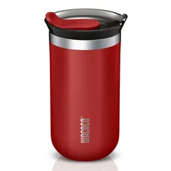 Wacaco Octaroma Lungo Vacuum-Insulated Coffee Mug, WC-OCTAROMA-RED (300 ml, Carmine Red)