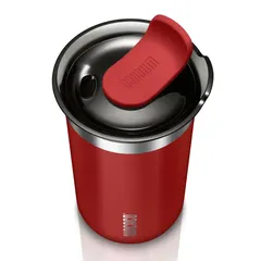 Wacaco Octaroma Lungo Vacuum-Insulated Coffee Mug, WC-OCTAROMA-RED (300 ml, Carmine Red)