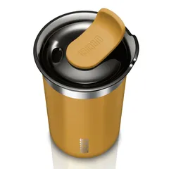 Wacaco Octaroma Lungo Vacuum-Insulated Coffee Mug, WC-OCTAROMA-YLW (300 ml, Amber Yellow)