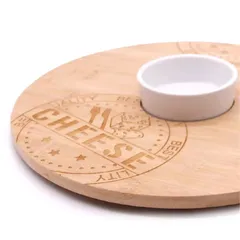 Cuisine Art Round Rotating Bamboo Serving Board W/Bowl